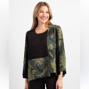 Habitat‎ Colorblock Floral Pucker Weave Pullover Size Medium